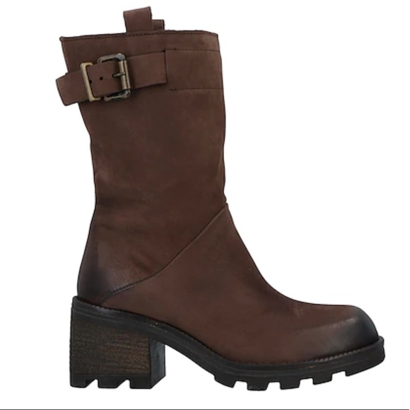 Le Pepite Chocolate Brown Moto Boot w Lug Sole- Size 39 (9) - New with Box - Picture 2 of 5